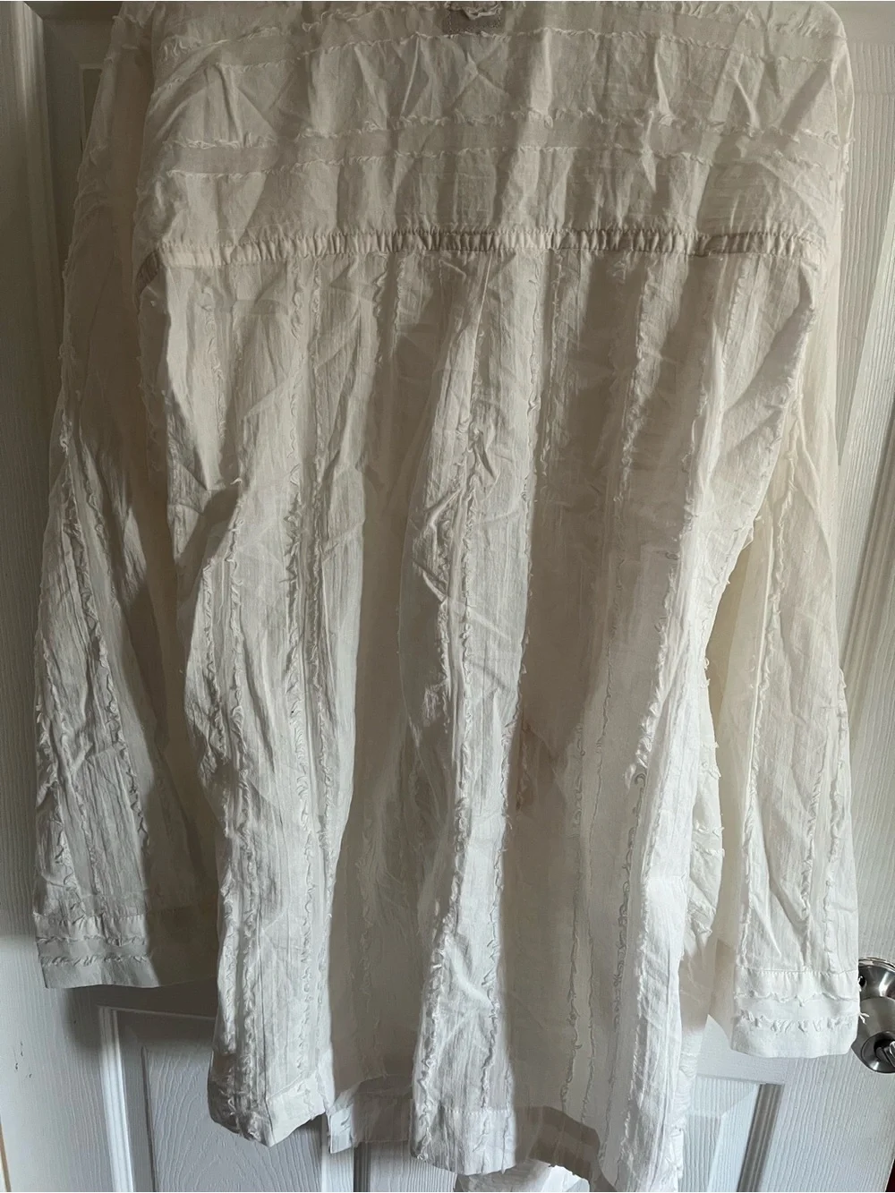 NWT Free People Mini Dress White Go with the Flow Wrap Top Tunic size L